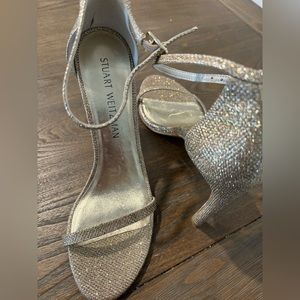 Stuart Weitzman shimmery ankle strap sandals
